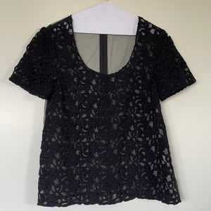 Burberry embroidered mesh top